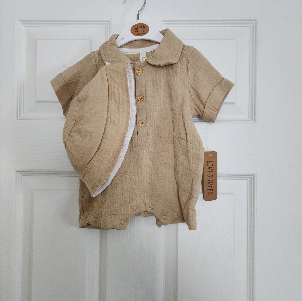 Liam & James Romper And Hat